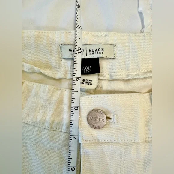 White House Black Market Noir Cut White Women's Jeans Size 12 - Picture 10 of 12